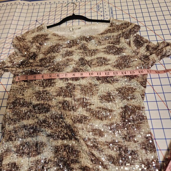 Free People Printed Gold Rush Long Sleeve Top NWOT XL - Picture 4 of 9